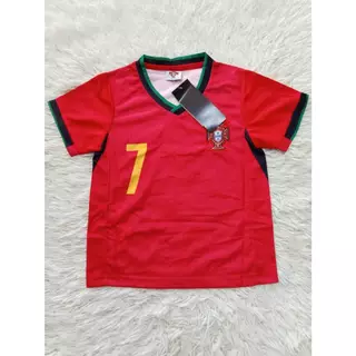 เสื้อฟุตบอลเด็ก ทีมชาติโปรตุเกสNO7ชื่อโรนัลโด้ ปี2025ใหม่ล่าสุด เสื้อ+กางเกง