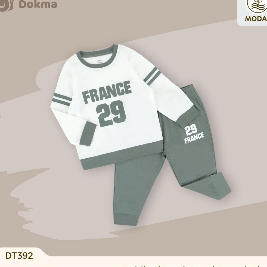 Dokma (8-14.2kg) ชุดเสื้อแขนยาวเด็ก ผ้าโมดาล Modal Fabric -  DT392_G Baby Long-Sleeve Clothes (6-36M) DT398
