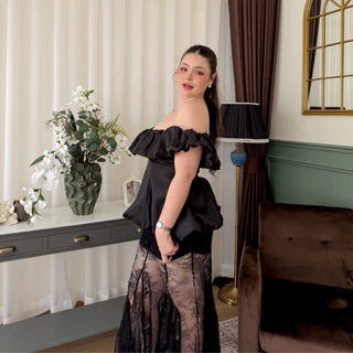 Lady M | La nunit muse set plussize ชุดเซต 2 ชิ้น เสื้อและกระโปรง สำหรับสาวอวบ ให้ลุคหรูหรา ไฮโซ ใส่ออกงาน ดินเนอร์