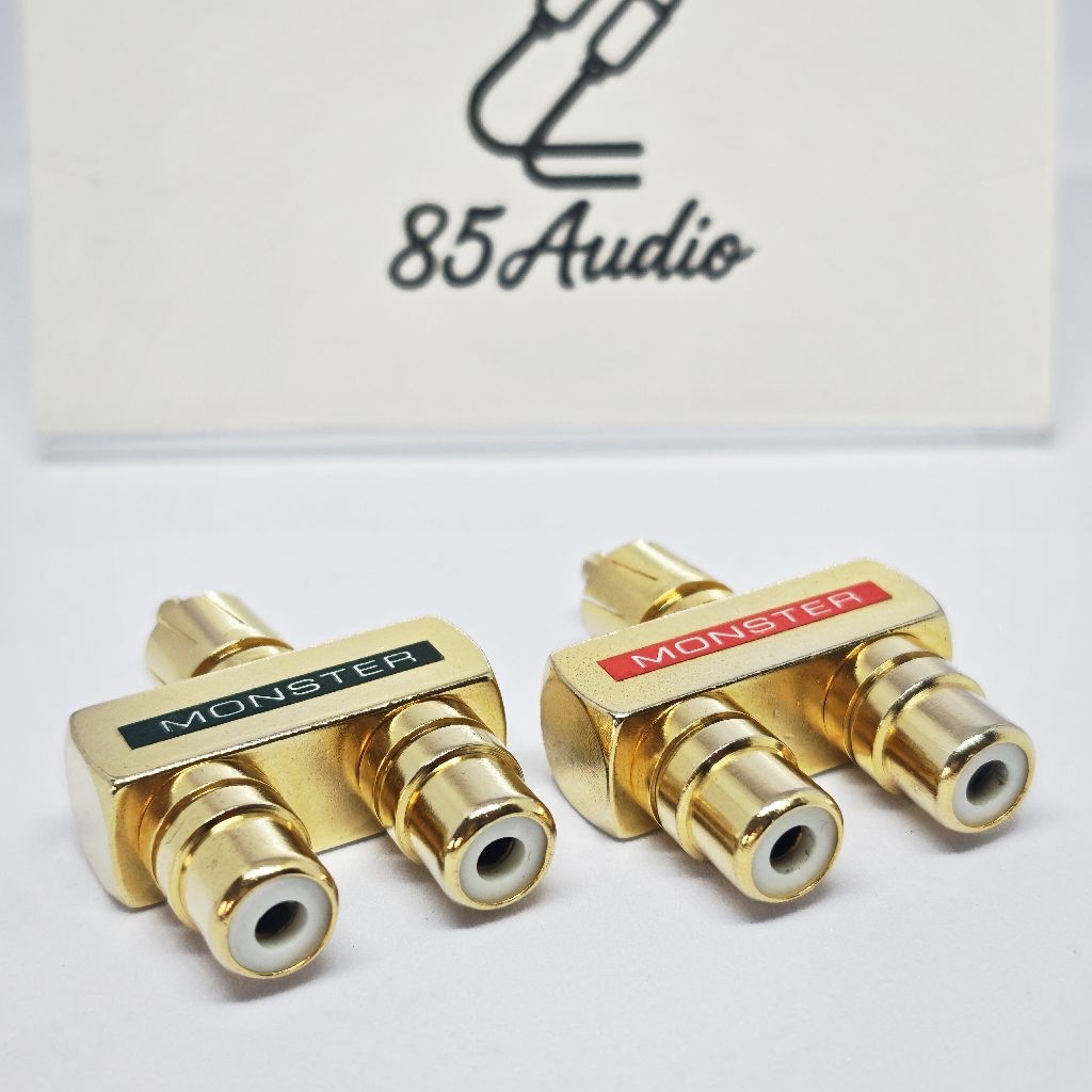 หัวแปลง สัญญาณ Rca Monster แบบ Y เข้า 1 ออก 2 ( ราคาต่อ1ตัว )