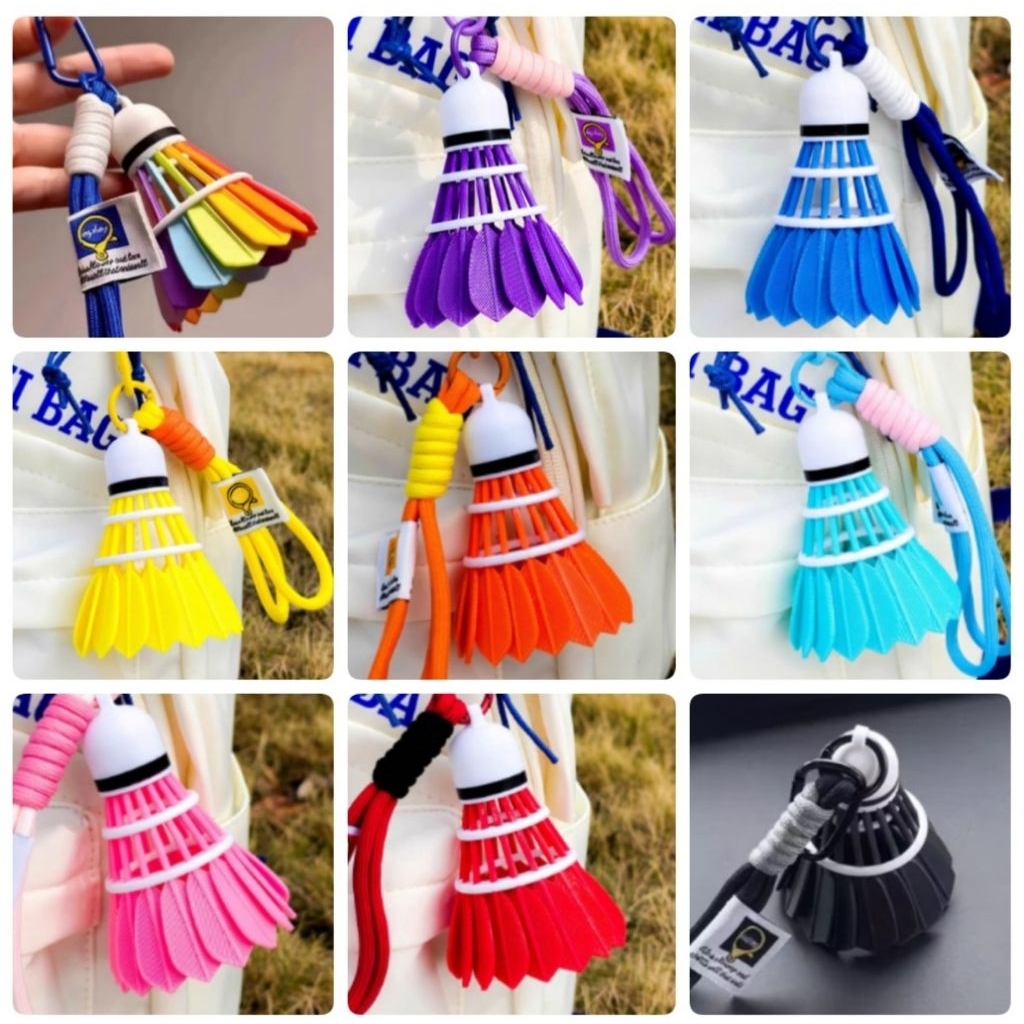 🛒(พร้อมส่ง) พวงกุญแจลูกแบดหลากสี สำหรับห้อยตกแต่งกระเป๋า