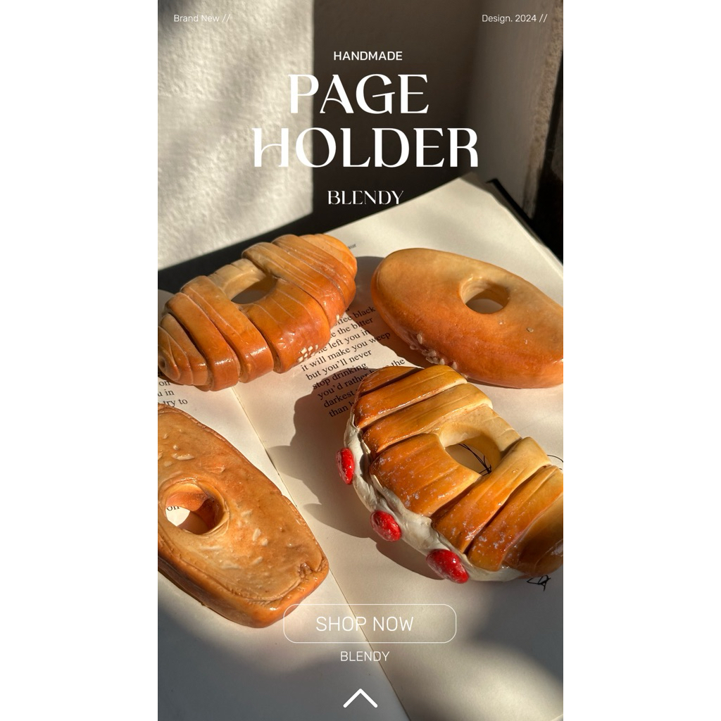Page Holder Blendy : ตัวช่วยจับหนังสือ สำหรับคนรักการอ่าน พร้อมฟินไปกับดีไซน์ขนมปัง *โปรดอ่านรายละเอียดก่อนสั่ง*