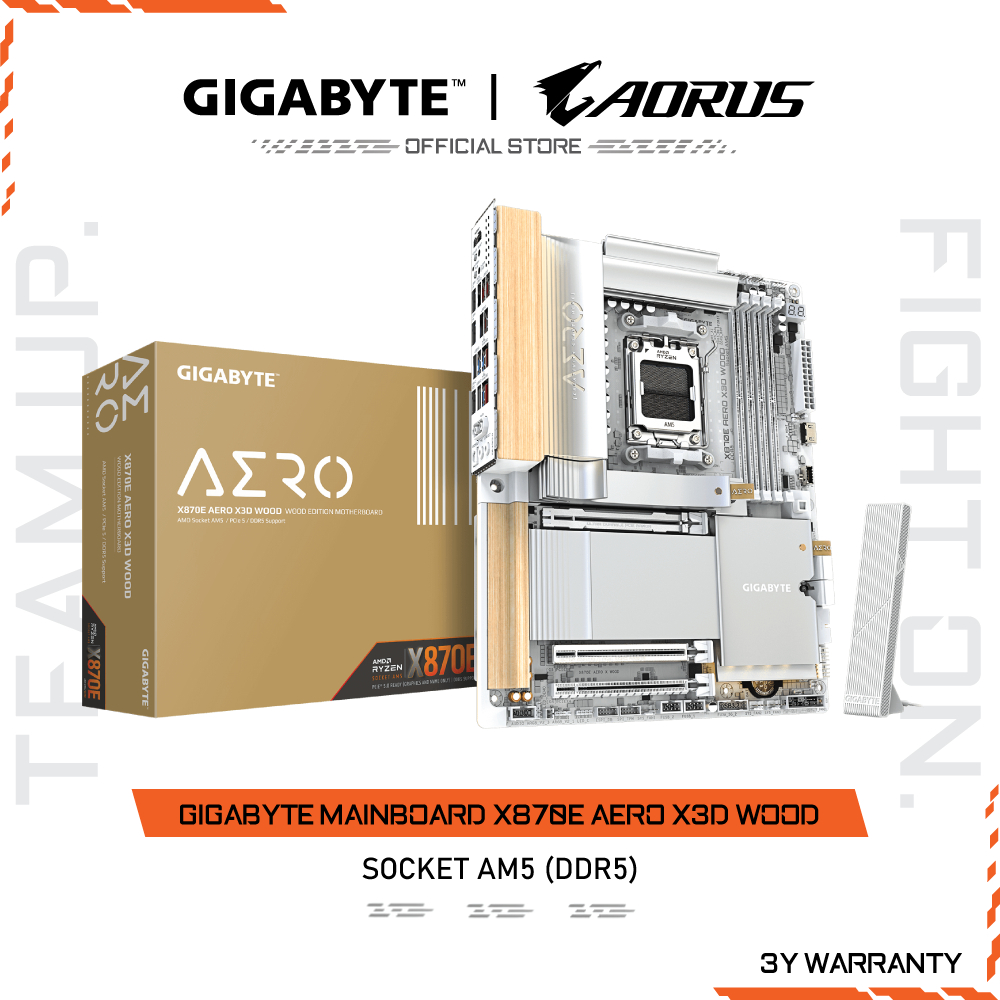 GIGABYTE MAINBOARD X870E AERO X3D WOOD เมนบอร์ด X870E AERO X WOOD-1.0