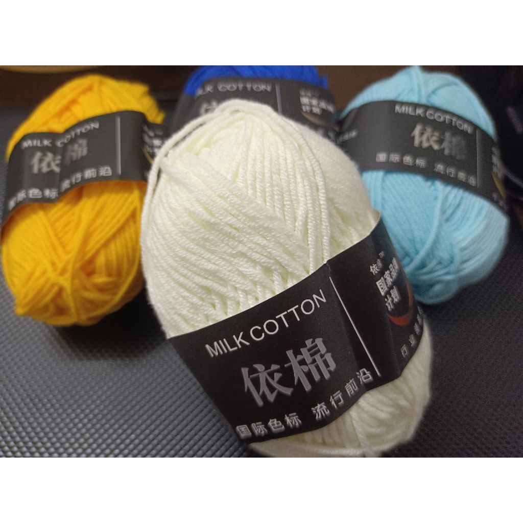 ไหมพรม 4 ply คอตตอนนม