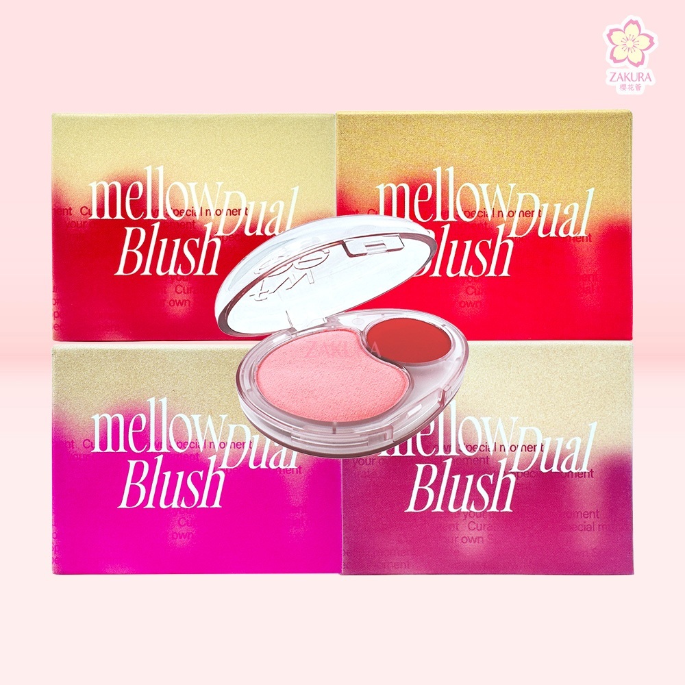 fwee Mellow Dual Blusher 7.2g - Coral Red/ Coral Rose/ Coral Pink/ Coral