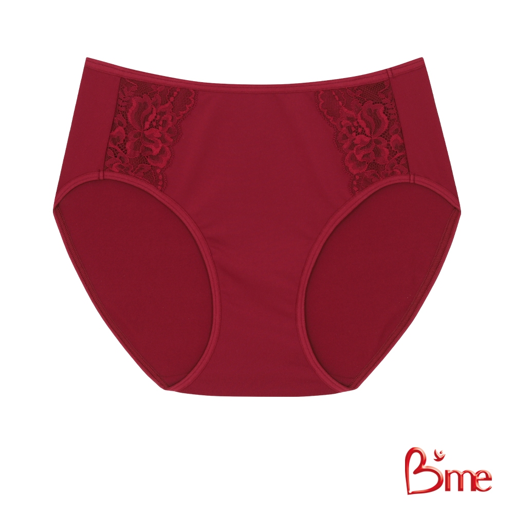 B'me กางเกงในเอวกลาง รุ่น ME7A1K (ลาย Rose ) สีแดง สีนู้ด New M.3 เข้าคู่เสื้อชั้นใน ME1C69,ME1C66