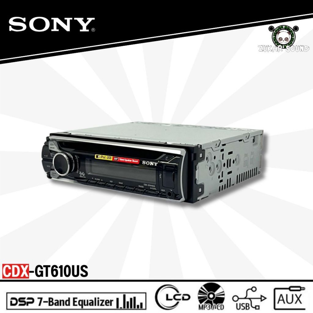 เครื่องเสียงรถยนต์ SONY CDX-GT610US วิทยุ 1din เล่นแผ่น รองรับการเล่น MP3 CD AUX USB
