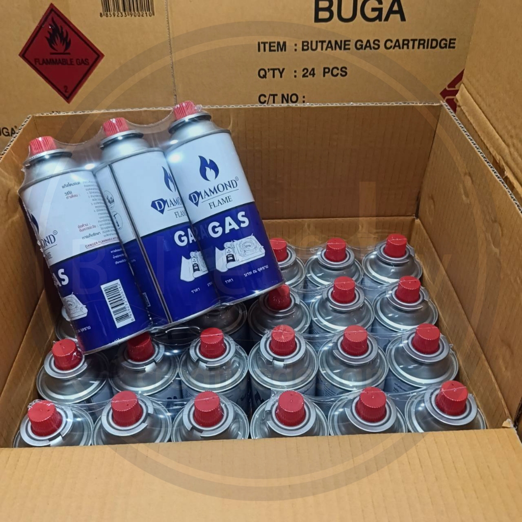แก๊สกระป๋องสำหรับเตาปิคนิค Diamond Buga Gas ขวดใหญ่