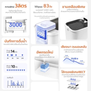 navipet น้ำพุแมวไร้สายอัจฉริยะ 3 ลิตร Petkit EverSweet Max Wireless อัพเกรดปั้มใหม่ฆ่าเชื้อได้