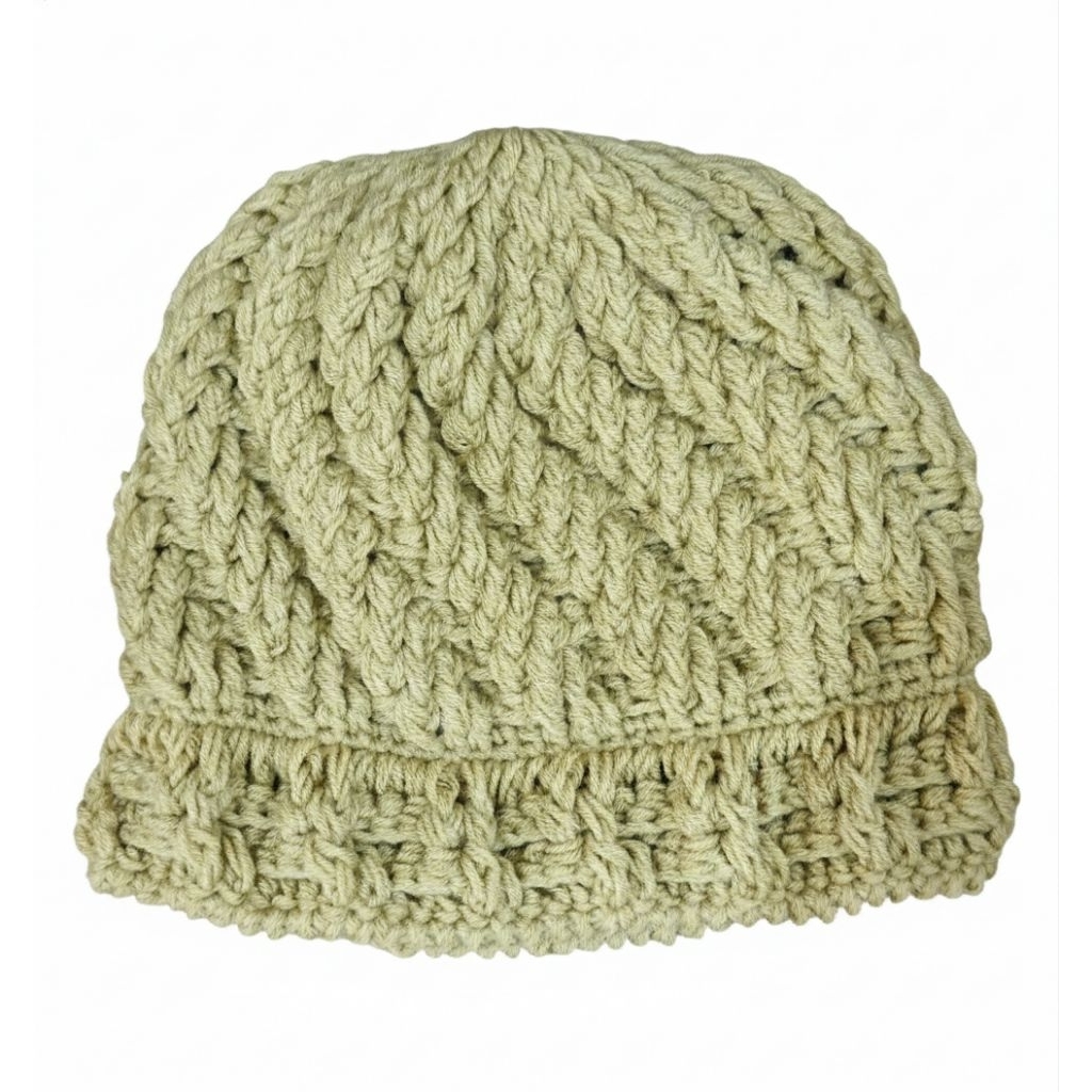 หมวกไหมพรมลายเกลียวไหม4Ply2เส้น