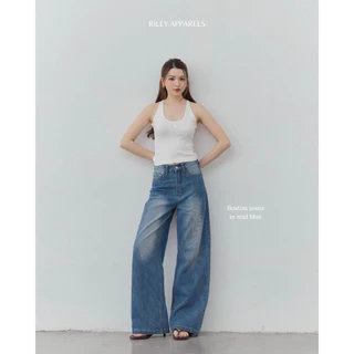 Riley.apparels - Boston Jeans กางเกงยีนส์กระบอกตรง texture ลูกฟูก 7016