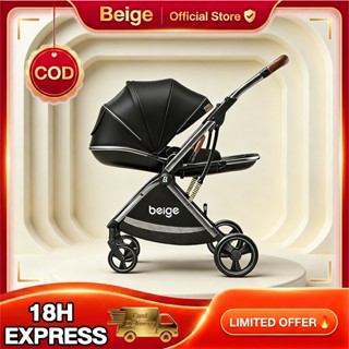 Beige รถเข็นเด็ก รถเข็นเด็กพับได้ ทั้งสองทิศทาง ปรับนั่ง พกพ…