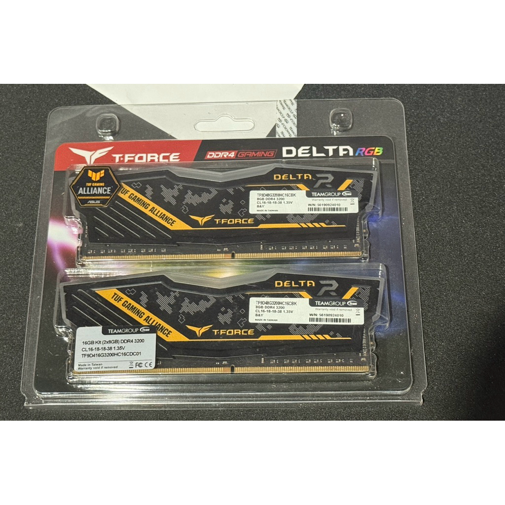 แรมมือสอง Ram DDR4  Bus3200 16GB(8x2) Team Delta TUF RGB