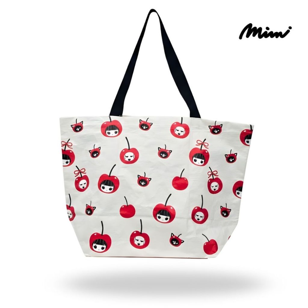 Mimi กระเป๋า Cherry Bag ทรงสี่เหลี่ยม เบจ A9YEBE