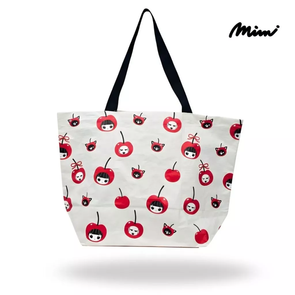 Mimi กระเป๋า Cherry Bag ทรงสี่เหลี่ยม เบจ A9YEBE
