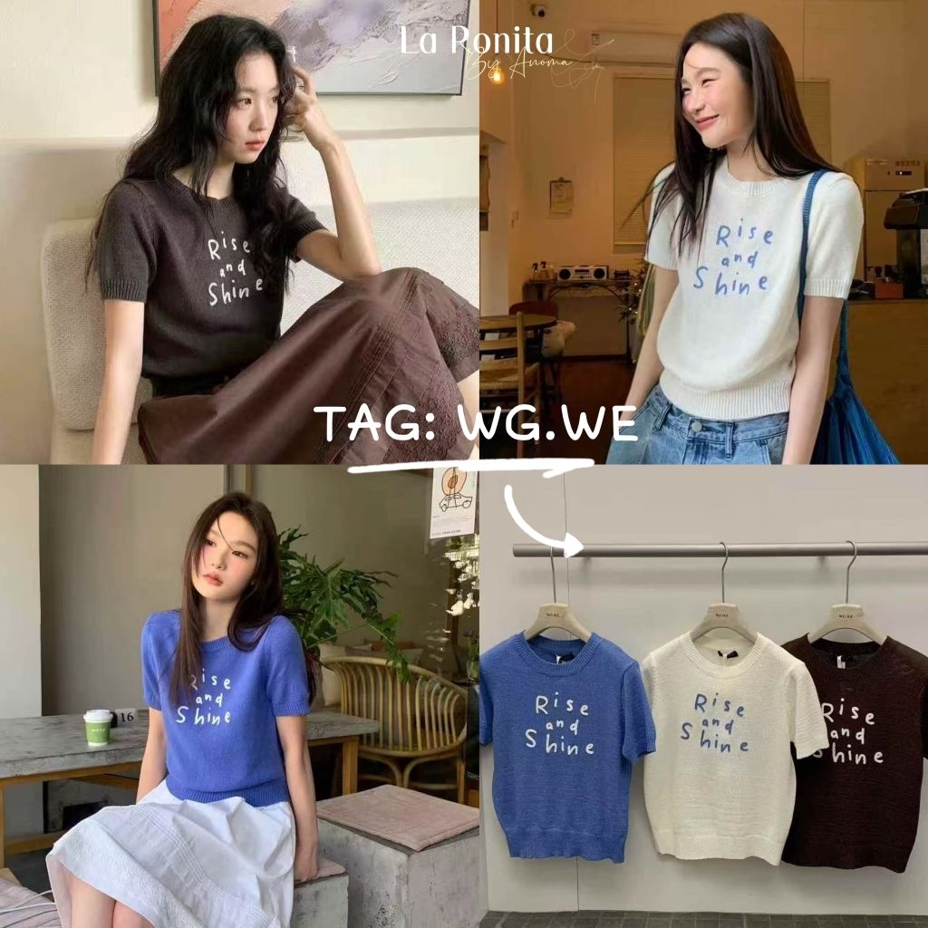✅️พร้อมส่ง *จาก🇹🇭 TAG : WGWE  เสื้อไหมพรม ผ้าถัก ยืด เด้งมีน้ำหนัก ลายปักเส้นไหมพรม เสือใส่ชิว ที่ดูลูกคุณ