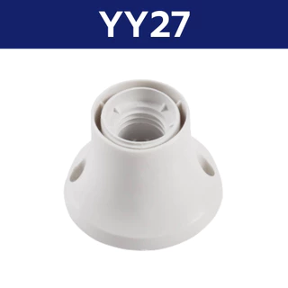 BEC แป้นขั้วเกลียวพลาสติก รุ่น TT27 / YY27 สีขาว ขั้ว E27 ขั้วหลอดไฟ แป้นขั้วหลอด แป้นหลอด