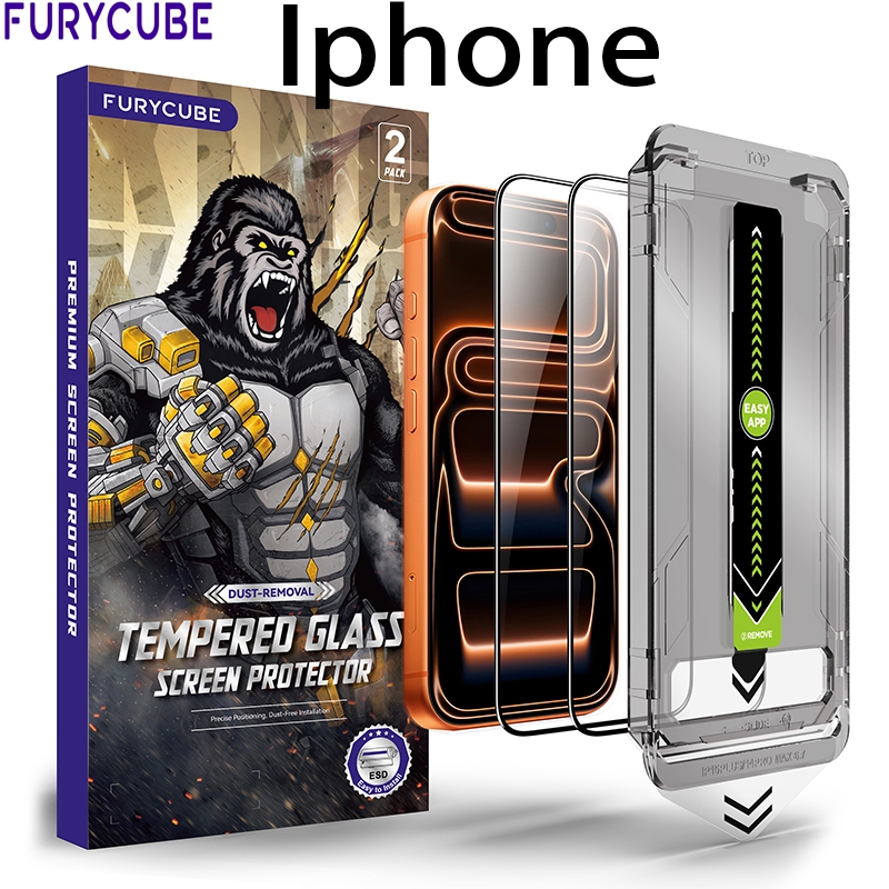 ฟิล์มกระจก FURYCUBEถนอมสายตา ไอโฟน กันมองกันเสือก สำหรับ iPhone 16ProMax 1715 14 14 13 12 11 plus xs