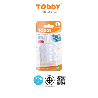 TODDY ทอดดี้ จุกนมไม่ดูดไม่ไหล จุกนมซิลิโคน จุกนมคอแคบ ไซส์ S/M/L (แพ็ก 3 ชิ้น)