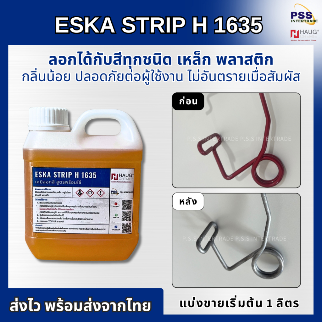 น้ำยาลอกสี สัมผัสได้ไม่อันตราย กลิ่นน้อยมาก แบบแช่ไม่ระเหย | เหล็กอลูมิเนียม พลาสติก | พร้อมทำสีใหม่