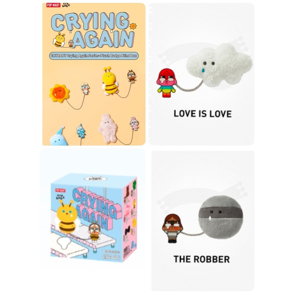 Crybaby  crying  again. เข็มกลัด  เช็คการ์ด  ของแท้  popmart. พร้อมส่ง