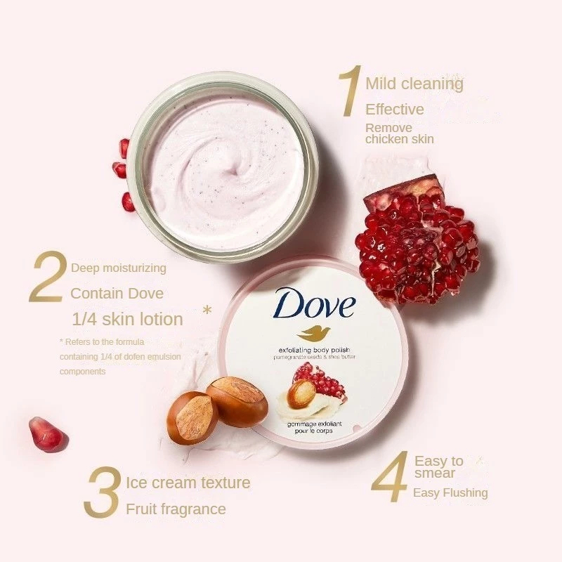 【จัดส่งด่วน⚡️】Dove ไอศกรีมสครับทับทิม สครับผิวเนียน ลดขนคุด ผิวชุ่มชื้น สูตรอ่อนโยน - รูปที่ 4