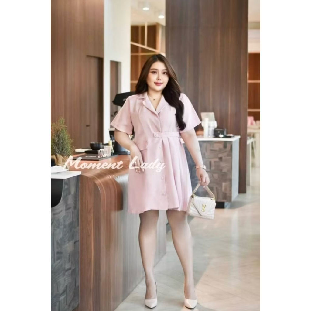 เดรส bazer สีส้มอิฐ เรียบหรู ใส่ได้ทุกโอกาส (ใส่ 1 ครั่ง)