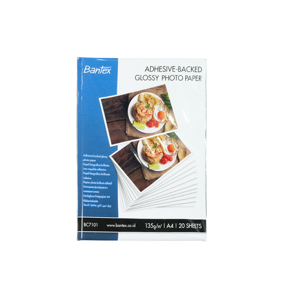 Bantex กระดาษโฟโต้ กระดาษพิมพ์ภาพ มันเงา คุณภาพสูง A4 135g/210g/230g แพ็ค 20 แผ่น Glossy Photo Paper