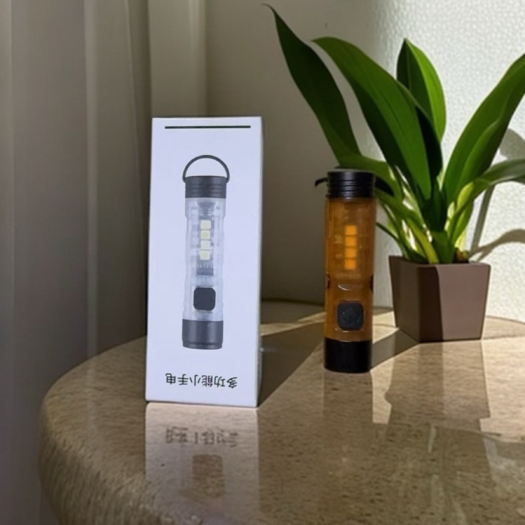 ไฟฉายขนาดเล็กพกพาได้1ชิ้นฝาครอบกุญแจกลางแจ้งไฟ LED โดยรอบทนทานต่อการใช้งานได้นาน5050ฉุกเฉิน ขนาดเล็ก - รูปที่ 4