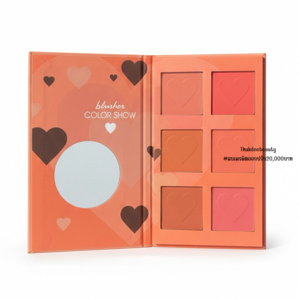บลัชออน​ ปัดแก้ม Anylady Sweet Heart Blusher​ 6 สี เนื้อแมท เนื้อชิ​มเมอร์​ สีสวย กันน้ำ กัน​เหงื่อ​ ติดทนนาน