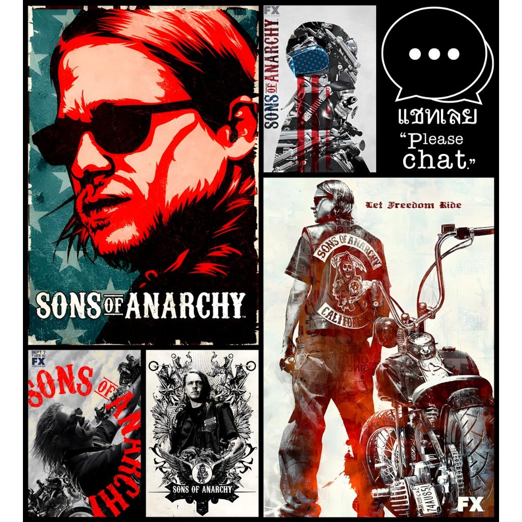 โปสเตอร์ หนัง SONS OF ANARCHY SOA 2008 POSTER 11.5"x16.5" นิ้ว A3 American TV Series CHARLIE HUNNAM