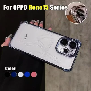 เคสใส ขอบสีเงา กันรอยเลนส์กล้อง สำหรับ Oppo Reno15 Reno15Pro Max Reno15F เคสขอบสี กันกระแทก หรูหรา