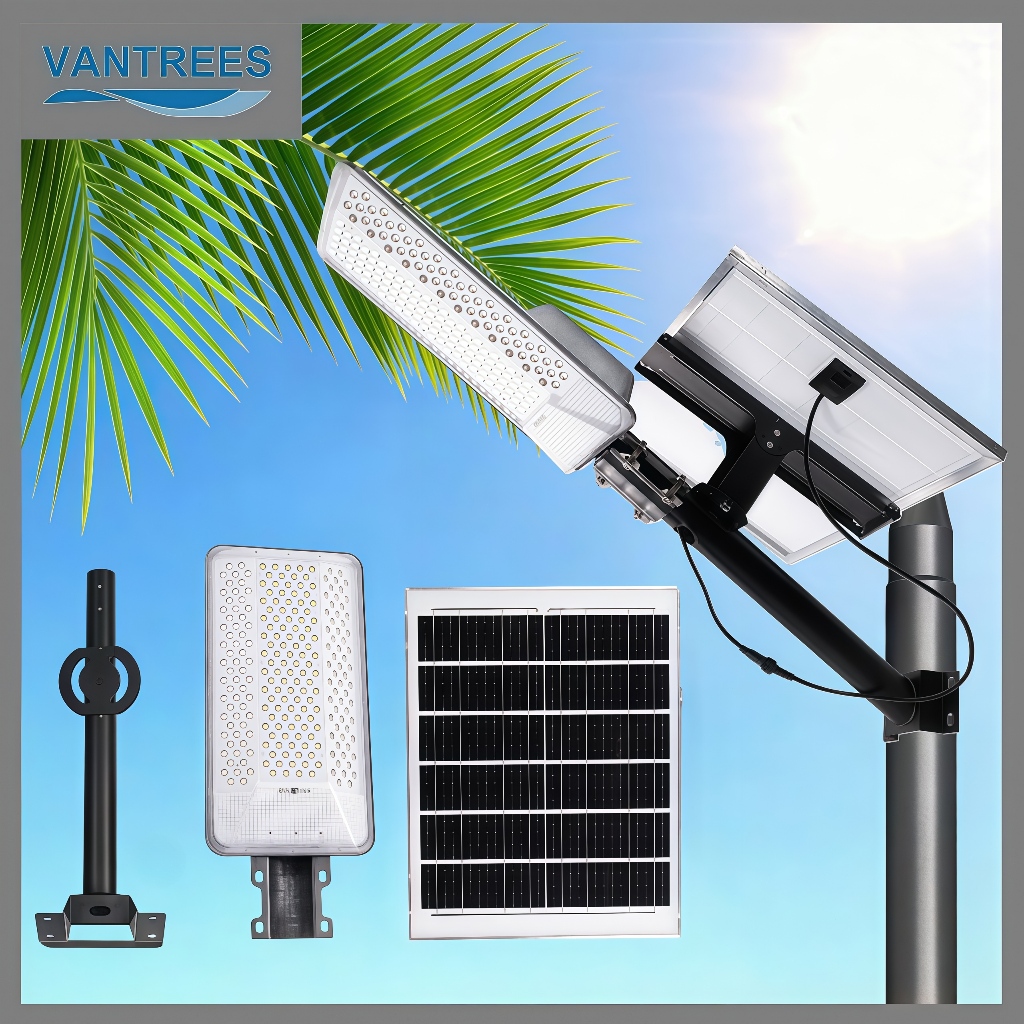 🔥จัดส่งฟรี🔥ไฟโซล่าเซลล์ ไฟถนนโซล่าเซลล์ LED ไฟภายนอกอาคาร solar light ขาเหล็ก แสงขาว ระบบสว่างค้างไฟถนน IP65