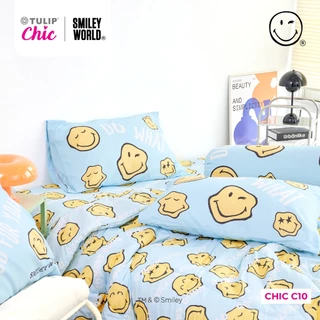TULIP CHIC | SMILEYWORLD CHIC C10 ลิขสิทธิ์แท้ ชุดผ้าปู ผ้าห่มนวม สไตล์มินิมอล สัมผัสนุ่มไม่ระคายผิว Smiley World