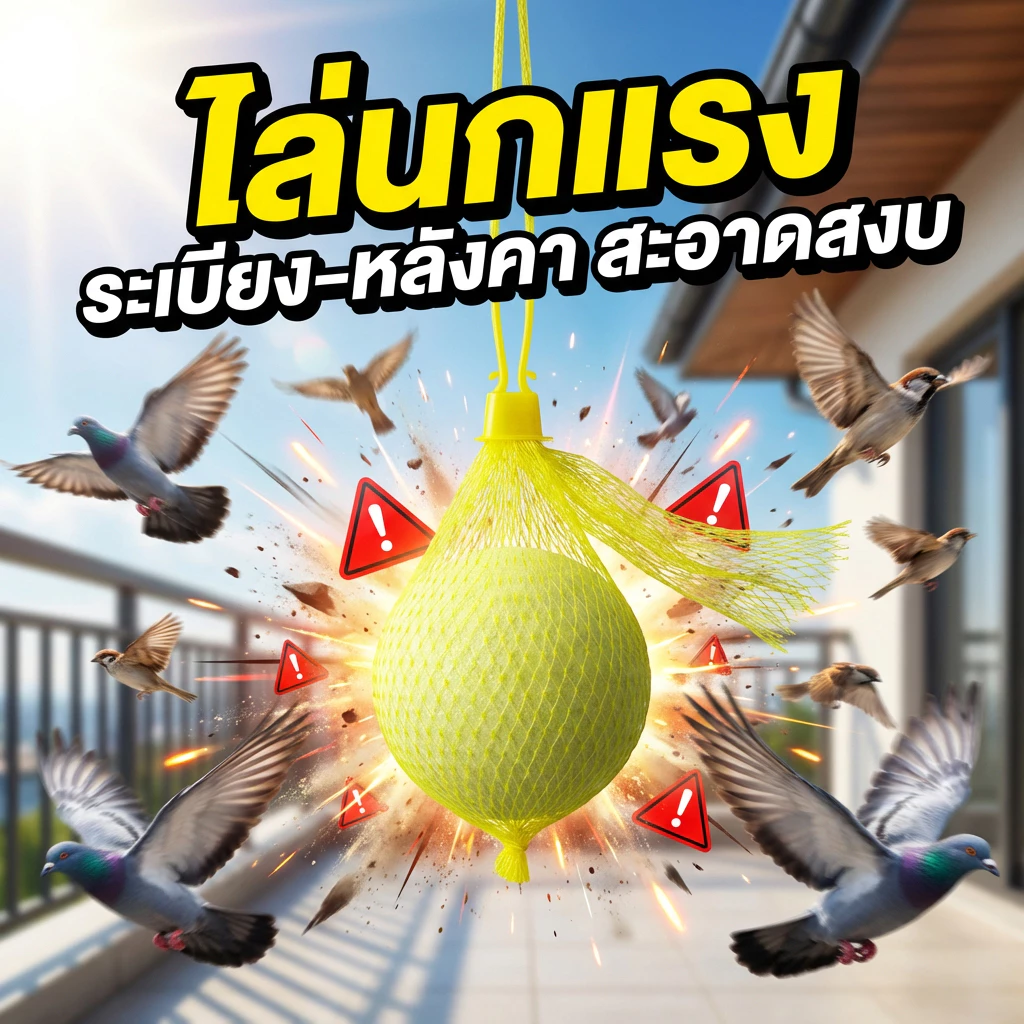 ไล่นกได้ผลเร็ว! ไล่นก ก้อนไล่นก ก้อนไล่นกพิราบ ที่ไล่นก ไล่นกได้ทุกชนิ ใช้งานง่าย 1 ถุง (10 เม็ด)