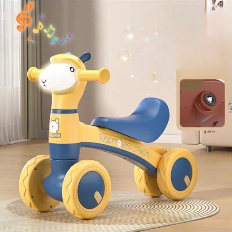 รถของเล่นเด็กแบบนั่งขับ มีเสียงเพลงและไฟกระพริบ จักรยานทรงตัวสำหรับเด็ก จักรยานเด็กขนาดเล็ก