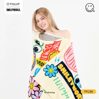 TULIP Fleece SmileyWorld ผ้าห่มขนแกะเทียม TFG36 สไมลีย์เวิลด์ ลิขสิทธิ์แท้ ผ้าห่มฟลีซ หนานุ่ม Smiley World