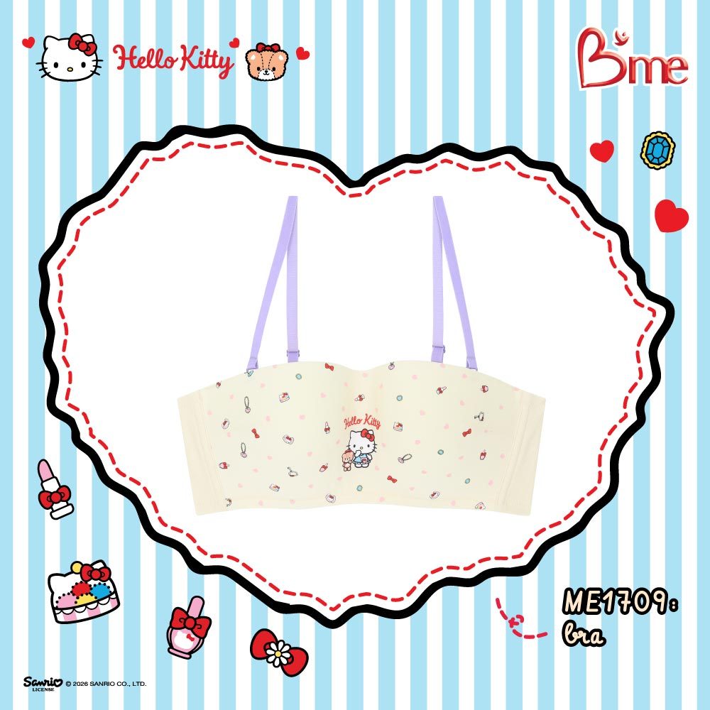 B'me เสื้อชั้นในมีโครงถอดสาย level 1 ฟองบาง รุ่น ME1709 (Hello Kitty) สีดำ ครีม ชมพูอ่อน (เข้าคู่รุ่นME6514, ME6710) M.1 - รูปที่ 2