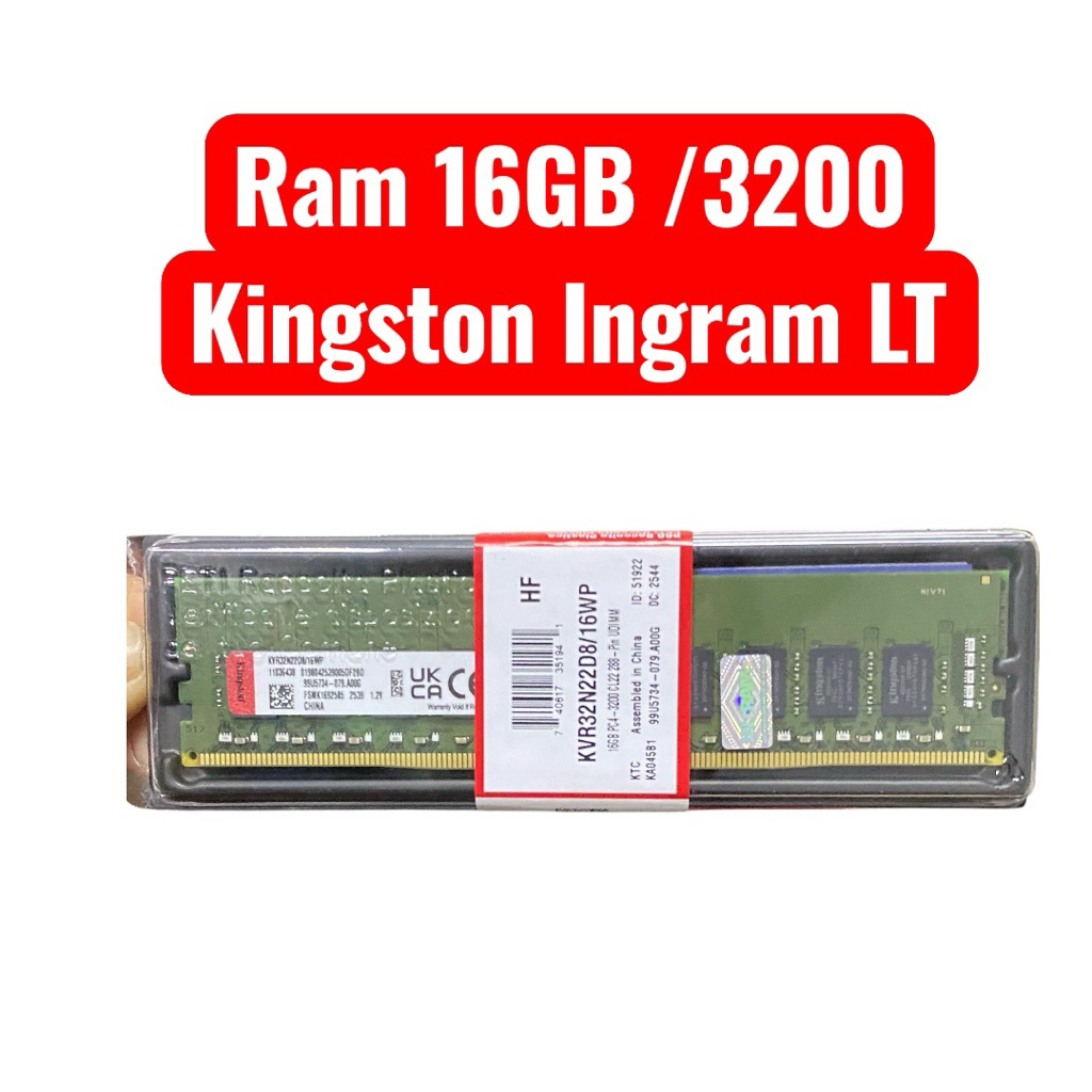 RAM DDR4(3200) 16GB KINGSTON VALUE RAM (KVR32N22D8/16WP)ของใหม่