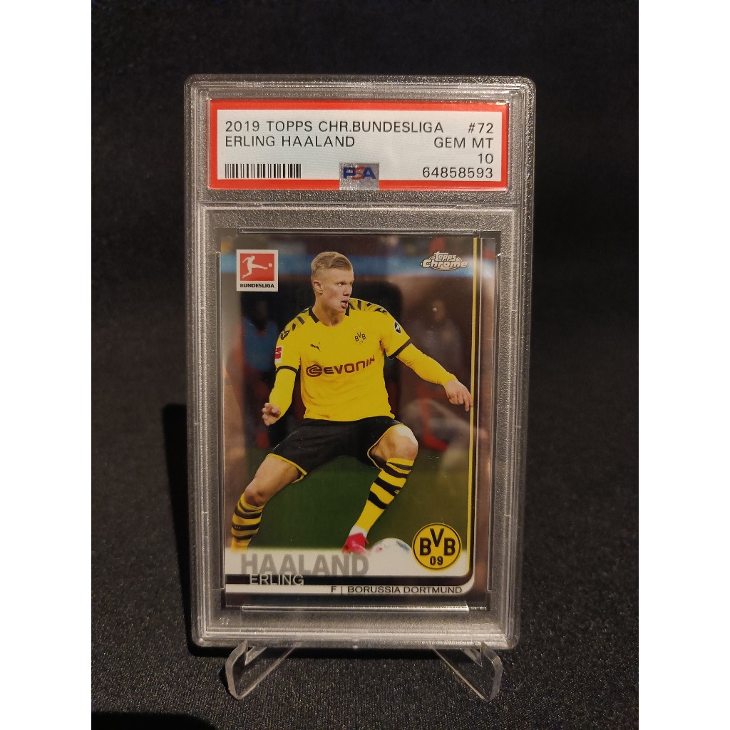 2019 Topps Chrome Bundesliga #72 Erling Haaland Dortmund Rookie Card PSA 10