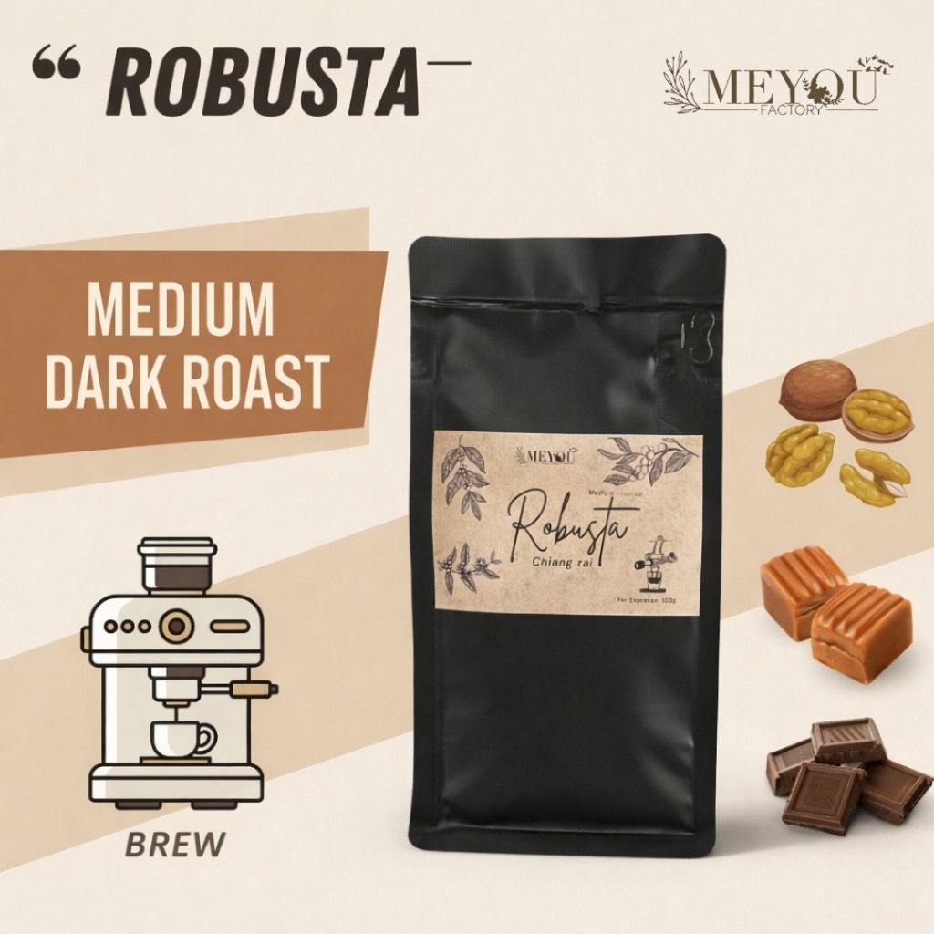 เมล็ดกาแฟ Robusta เชียงราย