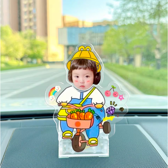 ของแต่งรถยนต์หัวสั่น สั่งทำจากรูป อะคริลิก DIY น่ารักมินิมอล