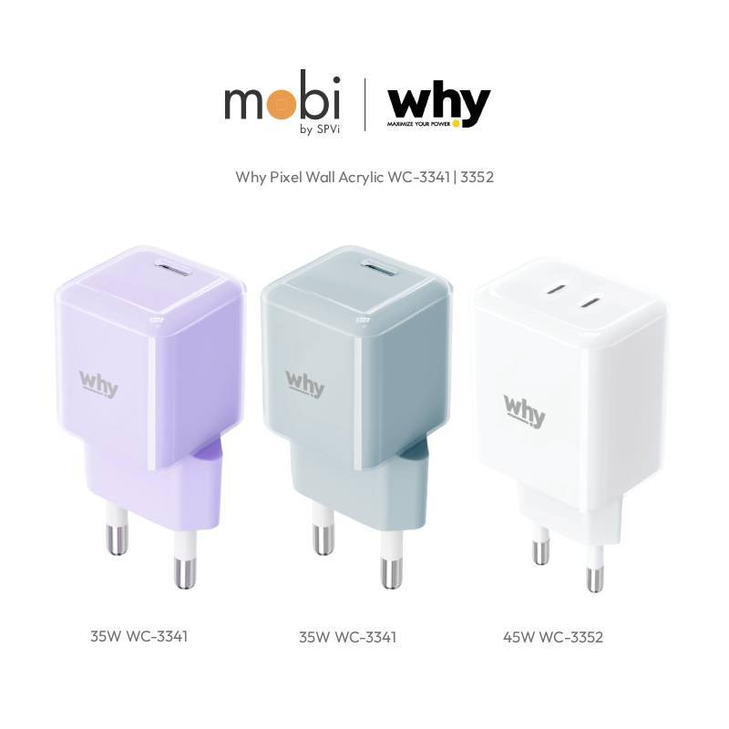 Why หัวชาร์จ Pixel Wall Acrylic WC-3341 | 3352 (Adapter | PD | PPS | 35W | 45W)