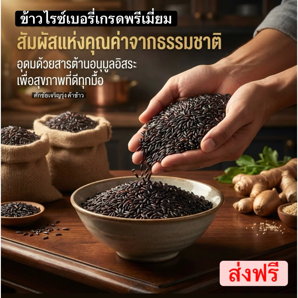 ข้าวไรซ์เบอรี่เกรดพรีเมี่ยม(เม็ดดำ) 10กิโล