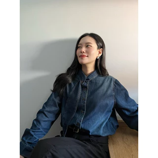 MIRINY - Ava denim shirt เสื้อเชิ้ตยีนส์ ผ้านิ่ม ไม่ร้อน ไม่หนา ใส่สบาย