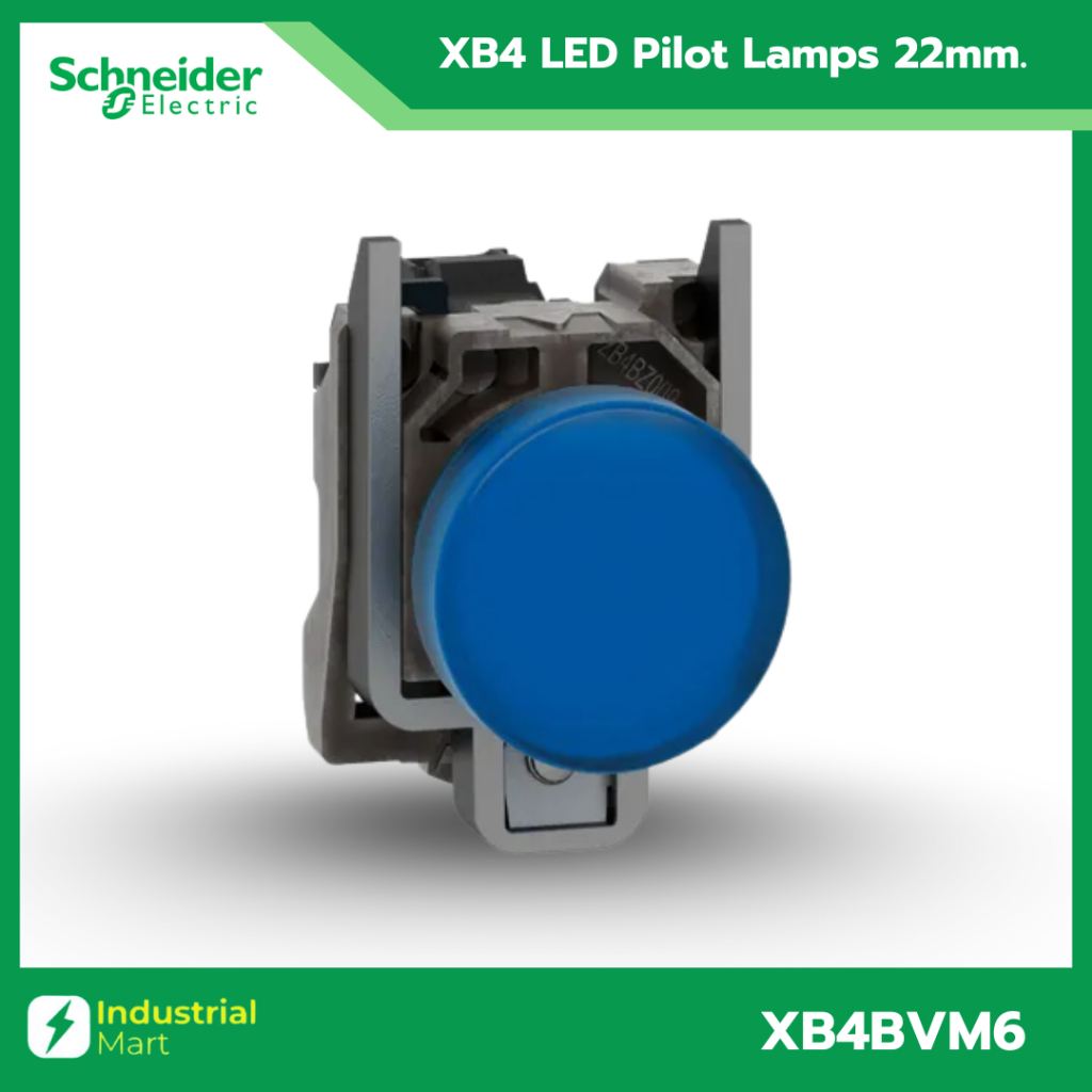 Schneider Electric XB4 ไพล็อตแลมป์ LED Ø22mm โลหะ 230-240VAC Pilot lamps (XB4BVM6น้ำเงิน)
