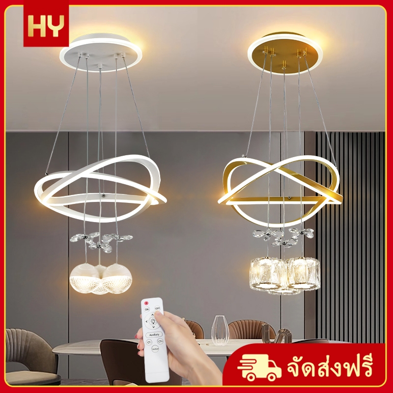 ห้องรับประทานอาหารตกแต่งโคมไฟห้องโคมไฟคริสตัล LED ห้องนั่งเล่นเพดานโคมระย้า