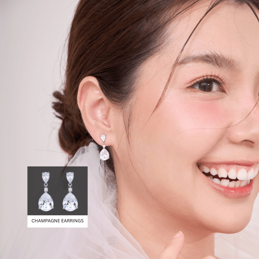 Kind Jewelry  ต่างหูเจ้าสาว ต่างหูออกงาน รุ่น Champagne