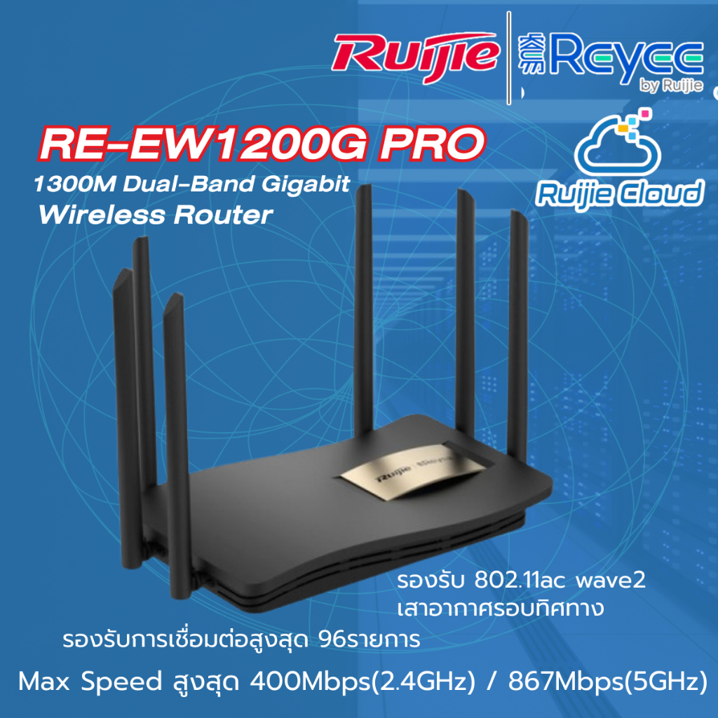 RG-EW1200G PRO เราท์เตอร์ไร้สาย Dual Band Gigabit 1267Mbps รุ่น RG-EW1200G PRO