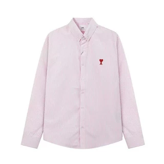 PP167 เสื้อเชิ้ต AM shirt ไอคอนิก ดีเทลปักหัวใจแดง พร้อมส่ง